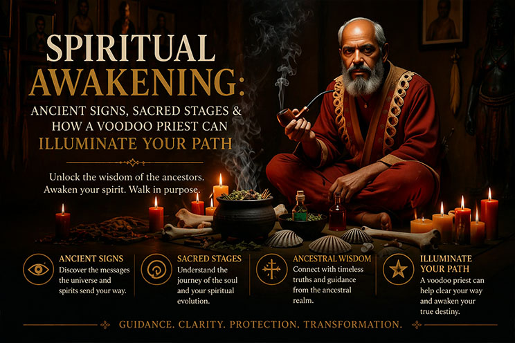 Louis Voodoo Priest sharing wisdom about spiritual awakening with ancestral elements